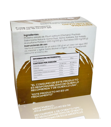 Proteína de Chícharo sabor avellana - caja de 450g - vista frontal